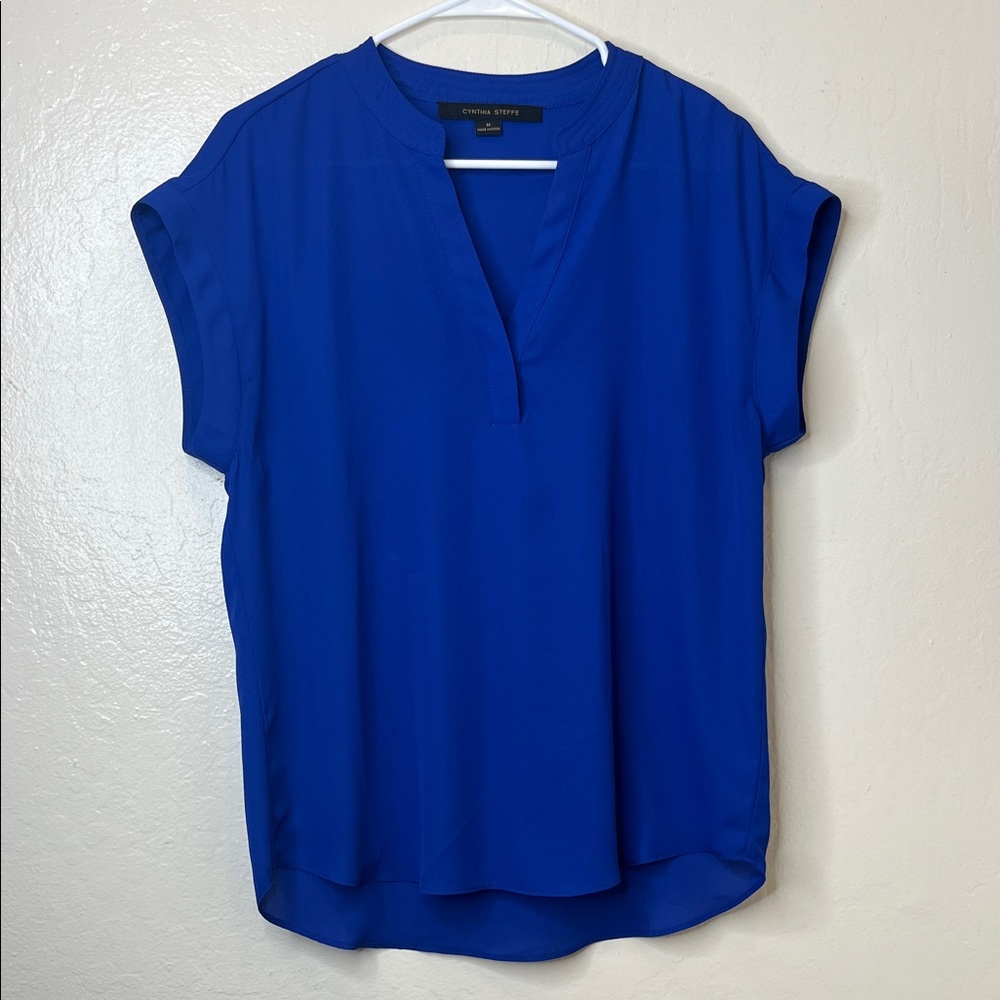 Cynthia STEFFE Royal Blue V-Neck Blouse